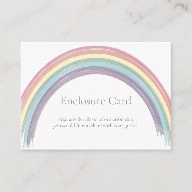 Rainbow Baby Shower Enclosure Card (Front)