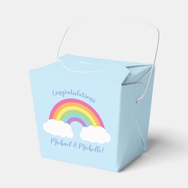 Rainbow Baby Shower  Favour Box (Front Side)