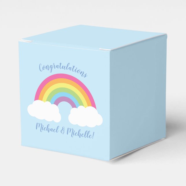 Rainbow Baby Shower Favour Box (Front Side)