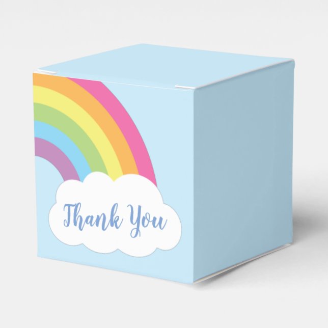 Rainbow Baby Shower Favour Box (Front Side)