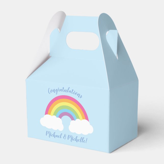 Rainbow Baby Shower Favour Box (Front Side)