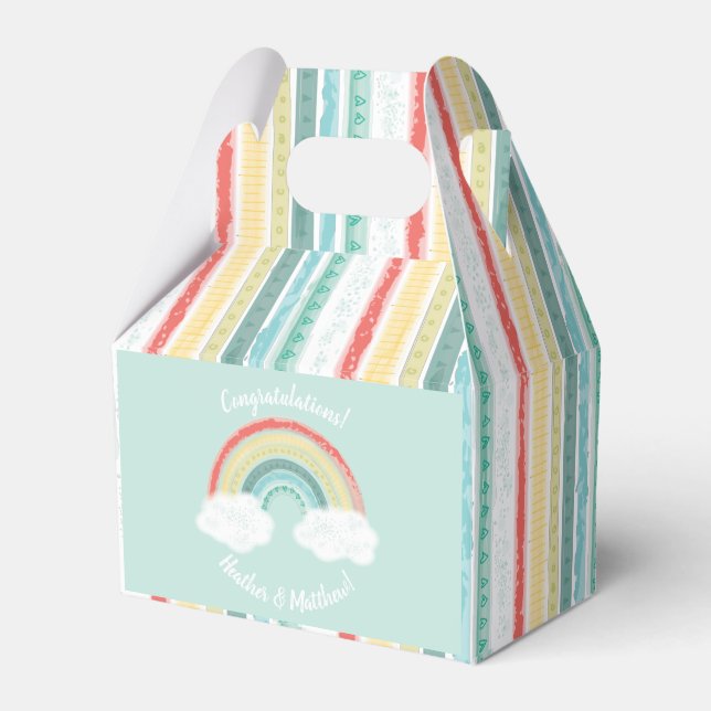 Rainbow Baby Shower Favour Box (Front Side)