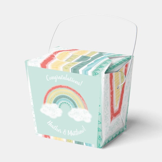 Rainbow Baby Shower Favour Box (Front Side)
