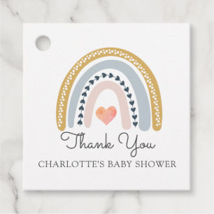 Rainbow Baby Shower Favour Tags