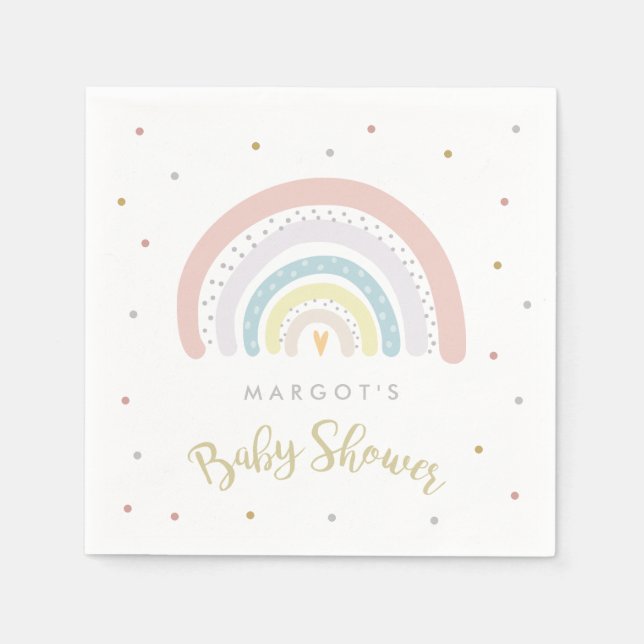 Rainbow Baby Shower Gender Neutral Napkin (Front)