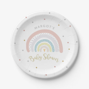 Rainbow Baby Shower Gender Neutral Rainbow Paper Plate