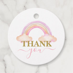 Rainbow Baby Shower Girl Favour Tags
