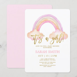 Rainbow Baby shower girl Invitation
