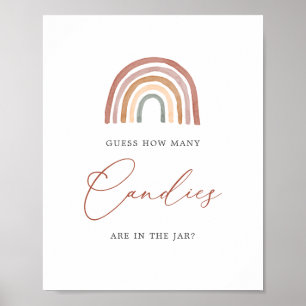 Rainbow Baby Shower Guess How Many Candies Sign