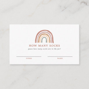 Rainbow Baby Shower Guess How Many Socks Card
