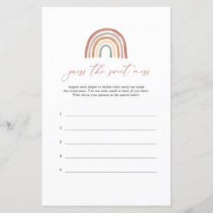 Rainbow Baby Shower Guess The Baby Sweet Mess Game