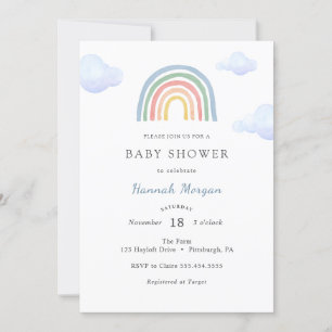 Rainbow Baby Shower invitation