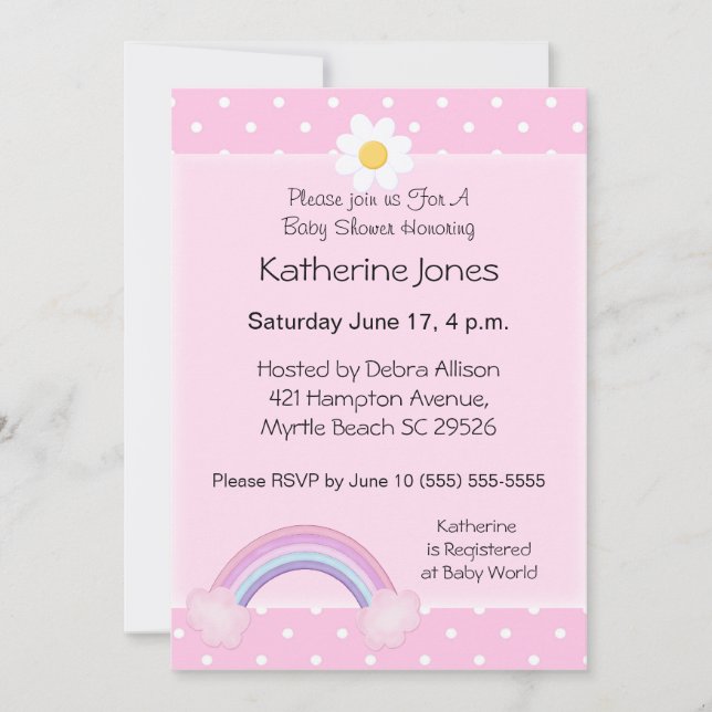 Rainbow Baby Shower Invitation (Front)