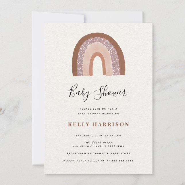 Rainbow Baby Shower Invitation (Front)