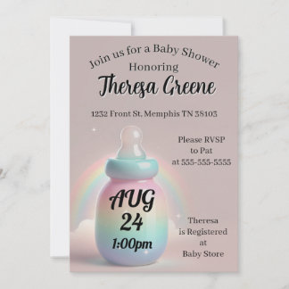 Rainbow Baby Shower Invitation