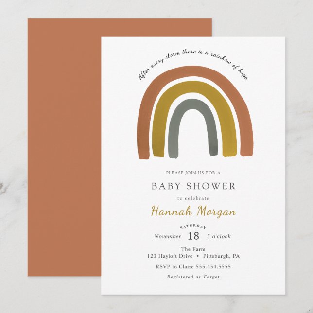 Rainbow Baby Shower invitation (Front/Back)