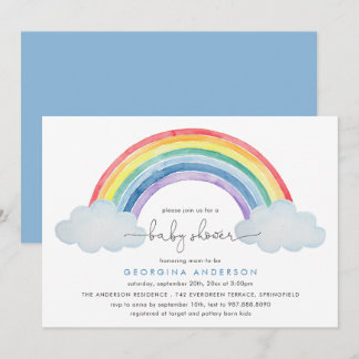 Rainbow Baby Shower Invitation