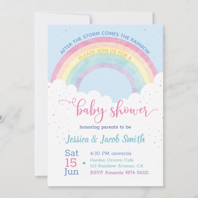 Rainbow Baby Shower Invitation (Front)