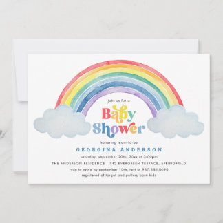 Rainbow Baby Shower Invitation