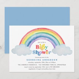 Rainbow Baby Shower Invitation