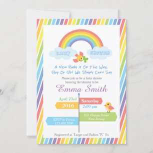 Rainbow Baby Shower Invitation