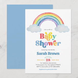 Rainbow Baby Shower Invitation