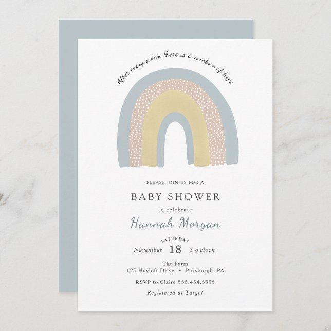 Rainbow Baby Shower invitation (Front/Back)
