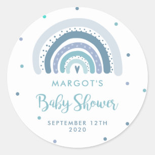 Rainbow Baby Shower Muted Pastel Rainbow Classic Round Sticker