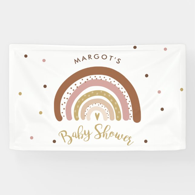 Rainbow Baby Shower Muted Pastel Rainbow Welcome Banner (Horizontal)