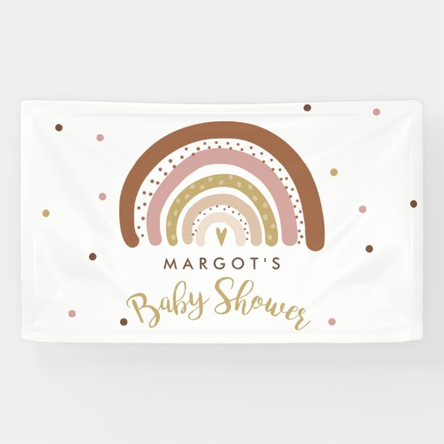 Rainbow Baby Shower Muted Pastel Rainbow Welcome Banner (Horizontal)