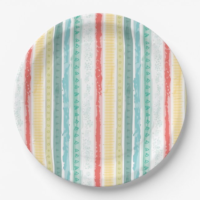 Rainbow Baby Shower Paper Plate (Front)
