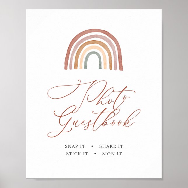 Rainbow Baby Shower Photo Guestbook Sign (Front)