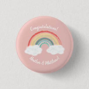 Rainbow Baby Shower Pink 3 Cm Round Badge