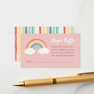 Rainbow Baby Shower Pink Enclosure Card