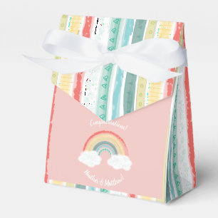 Rainbow Baby Shower Pink Favour Box
