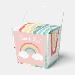 Rainbow Baby Shower Pink Favour Box