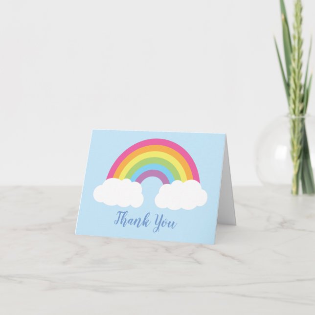 Rainbow Baby Shower Thank You Card (Front)