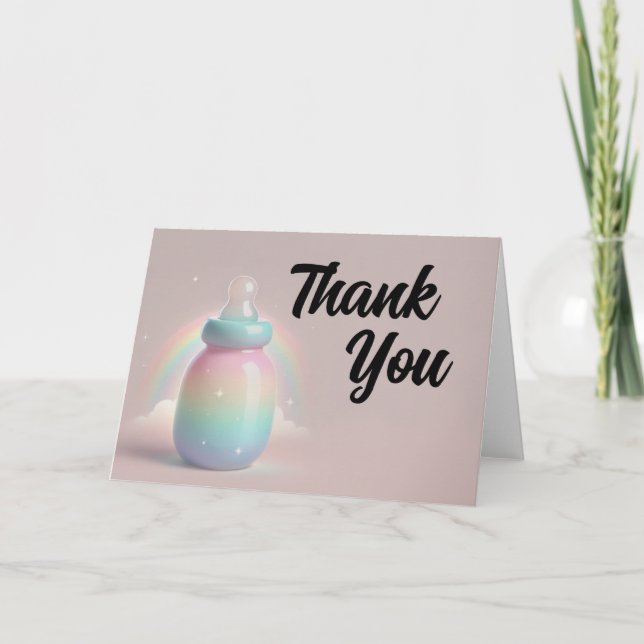 Rainbow Baby Shower Thank You Cards (Front)