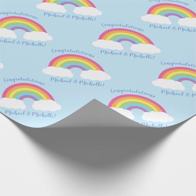 Rainbow Baby Shower Wrapping Paper (Corner)