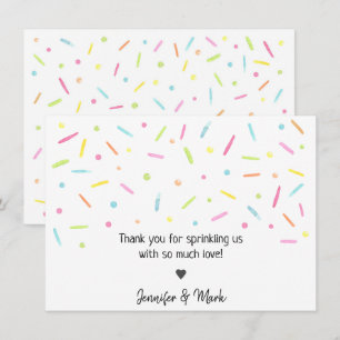Rainbow Baby Sprinkle Confetti Neutral Thank You Card