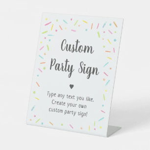 Rainbow Baby Sprinkle Editable Party Pedestal Sign