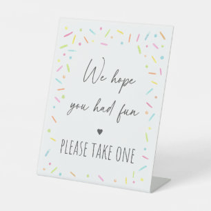Rainbow Baby Sprinkle Party Favour Pedestal Sign