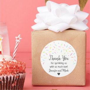 Rainbow Baby Sprinkle Thank You Classic Round Sticker