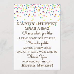 Rainbow Baby Sprinkled Table Sign Size 5x7" Invitation