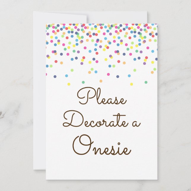 Rainbow Baby Sprinkled Table Sign Size 5x7" Invitation (Front)