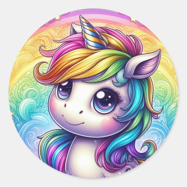 Rainbow baby unicorn stickers (Front)
