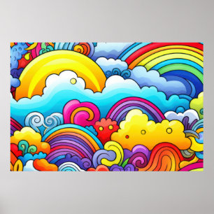 Rainbow backgrounds LARGE Poster