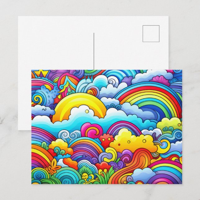 Rainbow backgrounds postcard (Front/Back)