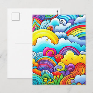 Rainbow backgrounds postcard