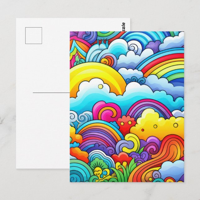 Rainbow backgrounds postcard (Front/Back)